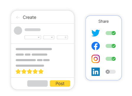 Collect reviews via social platforms Social Media Reviews